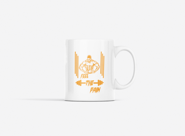 Feel The Pain, Straight Lines Printed Ceramic Coffee Mug 250 Ml