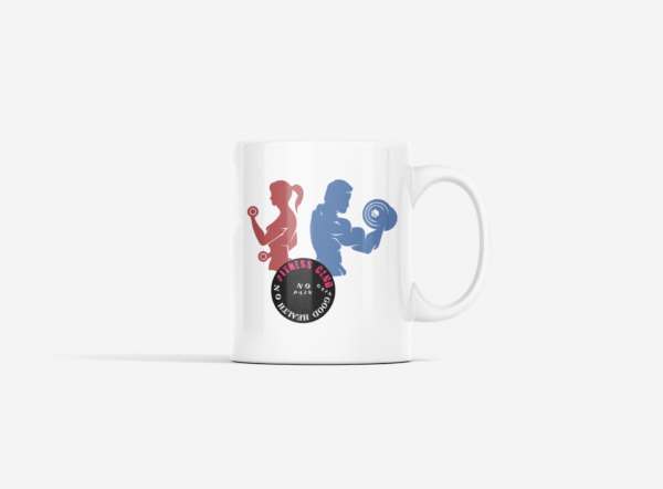 Fitness Club, Good Health On Printed Ceramic Coffee Mug 250 Ml
