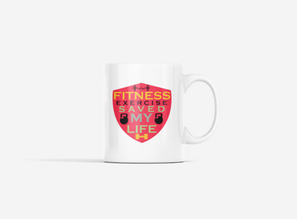 Fitness Exercise Saved My Life Printed Ceramic Coffee Mug 250 Ml