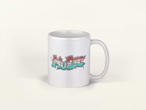 Music Printed Ceramic Coffee Mug 250 Ml