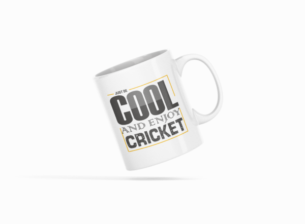 Just Be Cool And Enjoy Cricket Printed Ceramic Coffee Mug 250 Ml - Image 3