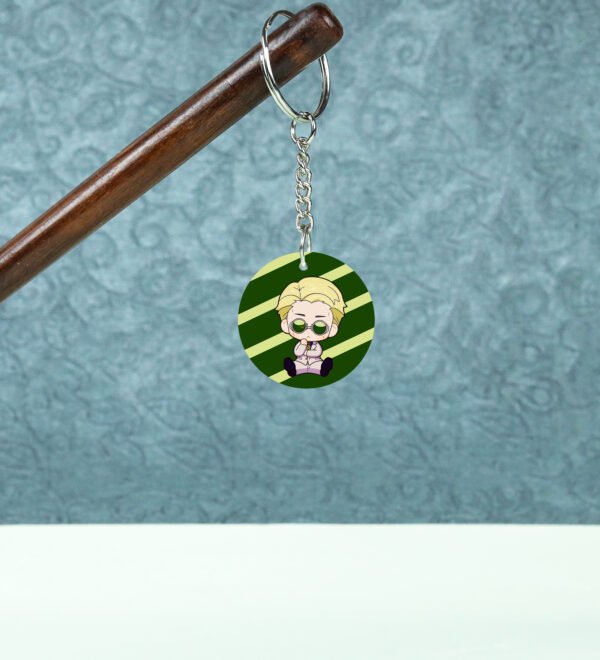 The Composed Strategist: Master of Precision - Anime Printed Round Keychains Pack of 2 - Image 2