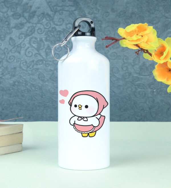 Duckling Chef with Apron Printed Aluminium Water Bottle 600ml - Image 4