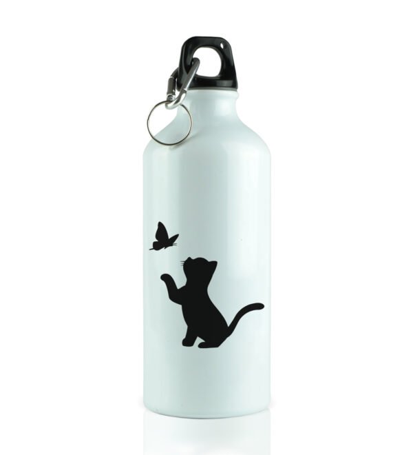 Kitten's Shadow Play Printed Aluminium Water Bottle 600ml