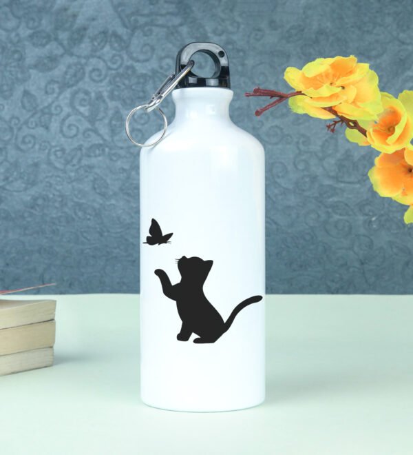 Kitten's Shadow Play Printed Aluminium Water Bottle 600ml - Image 4