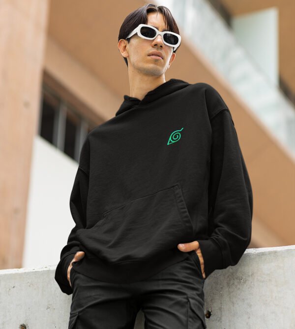 The Wood-Style Ninja: Balance & Strength Black Hoodie - Image 4