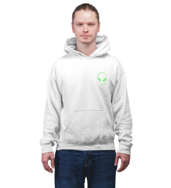 Signal Lost: Disconnect and Relax White Cotton Printed Hoodies For Men - Image 2