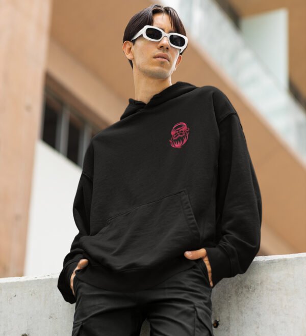 Gnomes Happily Seated in a Car Enjoying a Lovely Date Printed Black Cotton Hoodie - Image 4