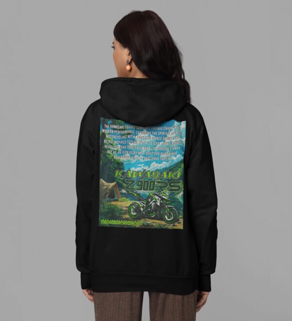 Street King: Unmatched Performance – Printed Black Hoodie for Women - Image 3