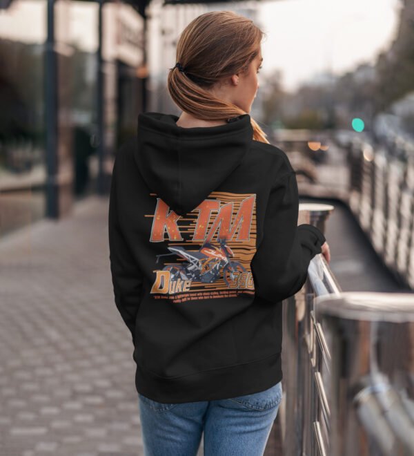 Rule the Road with Unstoppable Power – Printed Black Hoodie for Women