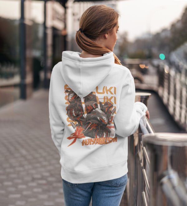 Master of the Open Road – Printed White Hoodie for Women