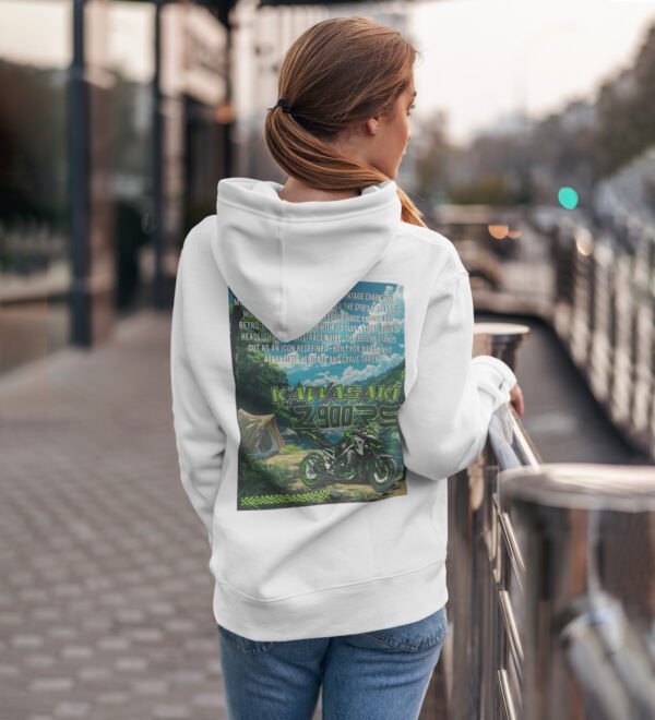 Street King: Unmatched Performance – Printed White Hoodie for Women