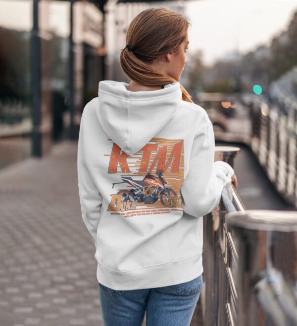 Rule the Road with Unstoppable Power – Printed White Hoodie for Women