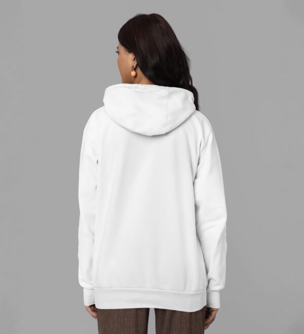 Burning Eyes: Unyielding Flame Within Cotton White Hoodie for Women - Image 2