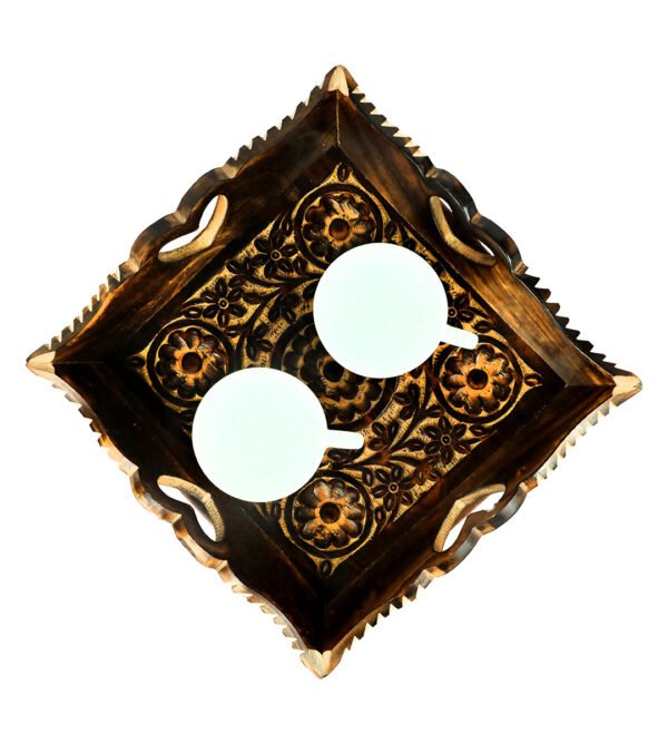 A Pack of 3 Wooden Tray with Intricate Heart Design for Serving or Decor - Image 4