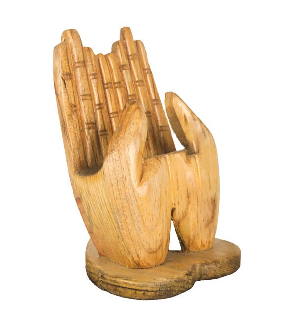 Modern Touch: Wooden Mobile Stand and Finger Showpiece for Elegant Spaces - Image 2