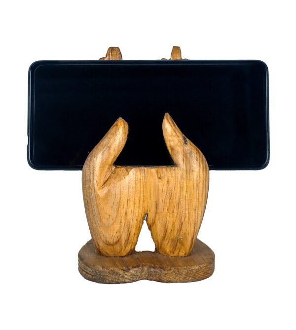 Modern Touch: Wooden Mobile Stand and Finger Showpiece for Elegant Spaces - Image 3