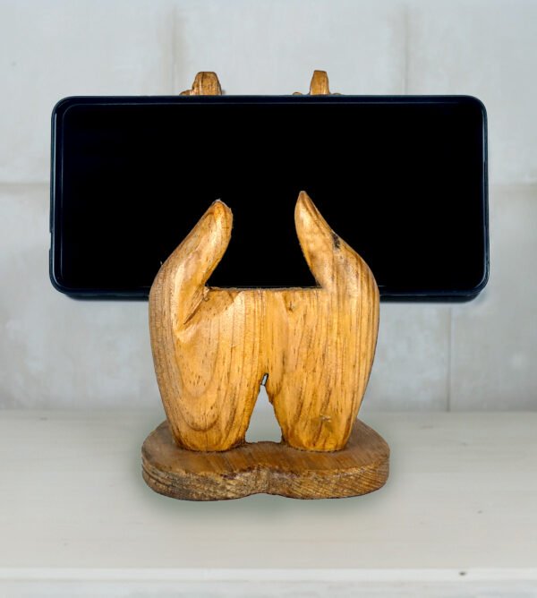 Modern Touch: Wooden Mobile Stand and Finger Showpiece for Elegant Spaces - Image 5