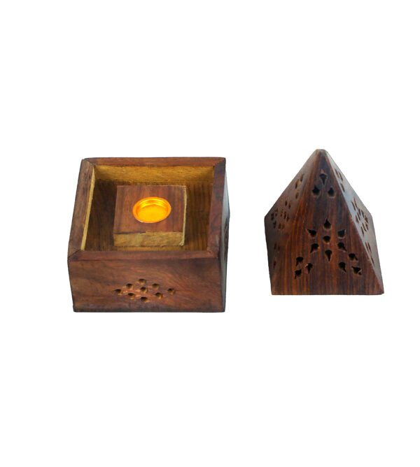 Divine Design: Triangular Wooden Moti Dhup Stand for Spiritual Home Decor - Image 5
