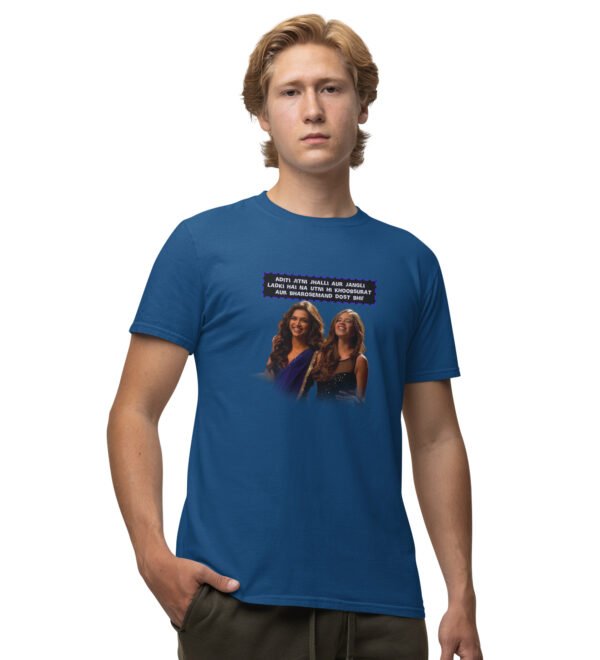 Wierd But Trustworthy Blue Round Neck Cotton Half Sleeved Men T-Shirt with Printed Graphics