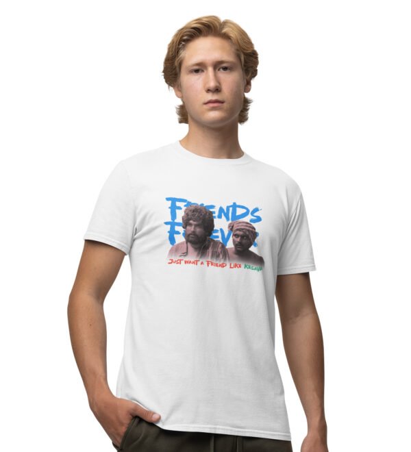 Want A Friend Like : Printed Cotton Red Round Neck Half Sleeved T-Shirt