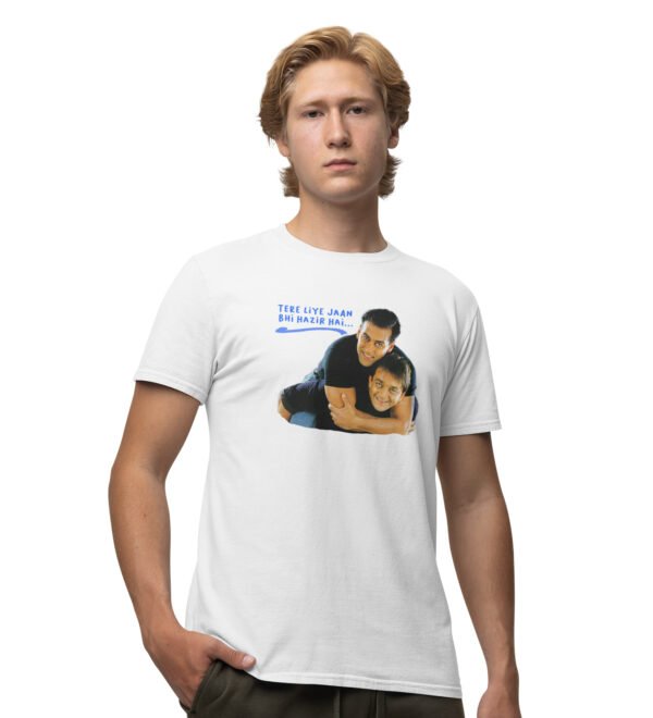 Defination Of Friend : Printed Cotton Red Round Neck Half Sleeved T-Shirt