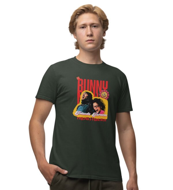 Bunny & Naina : Printed Cotton Green Round Neck Half Sleeved T-Shirt