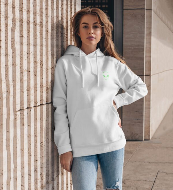 Cosmic Vibes: Tripp White Cotton Printed Hoodies For Women - Image 4