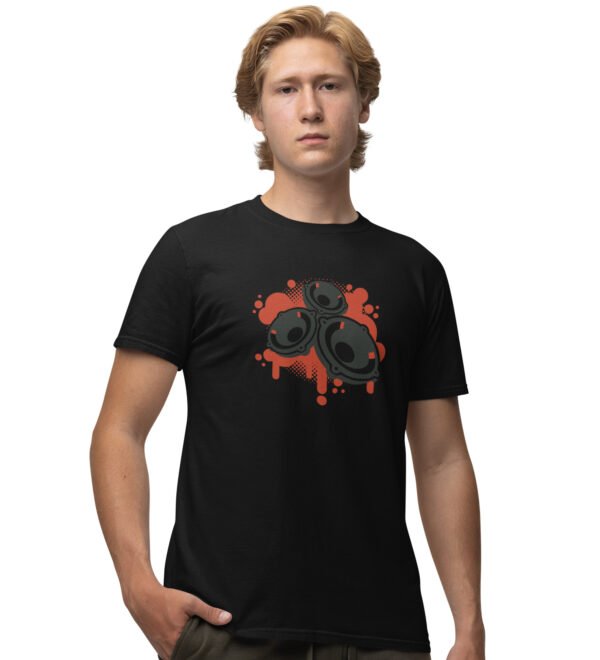 Never Give Up (BG Yellow) Black Round Neck Cotton Half Sleeved Men's T-Shirt with Printed Graphics