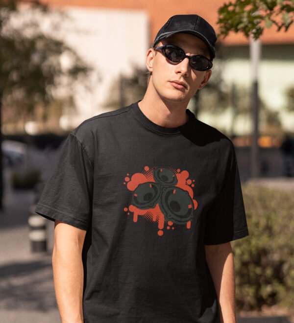 Never Give Up (BG Yellow) Black Round Neck Cotton Half Sleeved Men's T-Shirt with Printed Graphics - Image 2