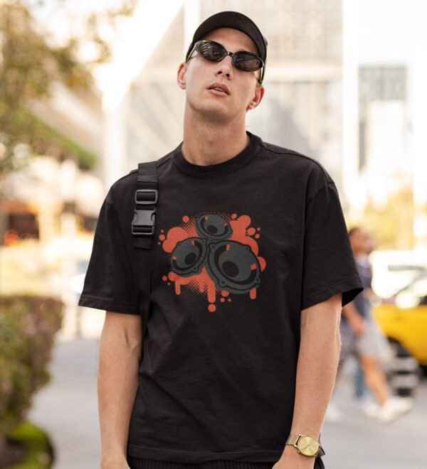Never Give Up (BG Yellow) Black Round Neck Cotton Half Sleeved Men's T-Shirt with Printed Graphics - Image 3