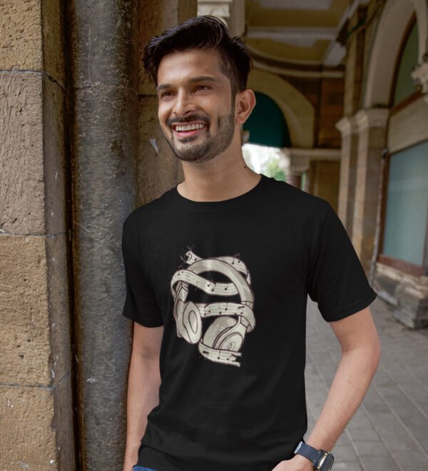 Anytime At Gym Black Round Neck Cotton Half Sleeved Men's T-Shirt with Printed Graphics - Image 2