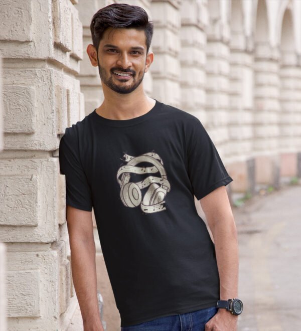 Anytime At Gym Black Round Neck Cotton Half Sleeved Men's T-Shirt with Printed Graphics - Image 3