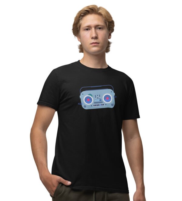 I Am Back Black Round Neck Cotton Half Sleeved Men's T-Shirt with Printed Graphics