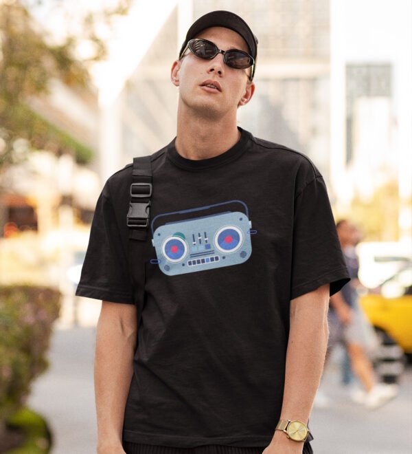 I Am Back Black Round Neck Cotton Half Sleeved Men's T-Shirt with Printed Graphics - Image 3