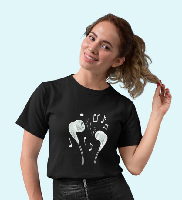 Piano Women (Black) Graphic Printed Regular Fit Half Sleeve - Image 3