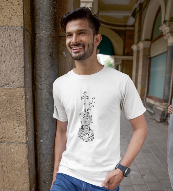 Gym Black Round Neck Cotton Half Sleeved Men's T-Shirt with Printed Graphics - Image 2
