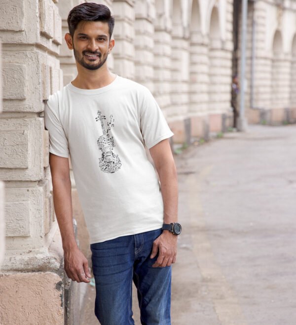 Gym Black Round Neck Cotton Half Sleeved Men's T-Shirt with Printed Graphics - Image 3