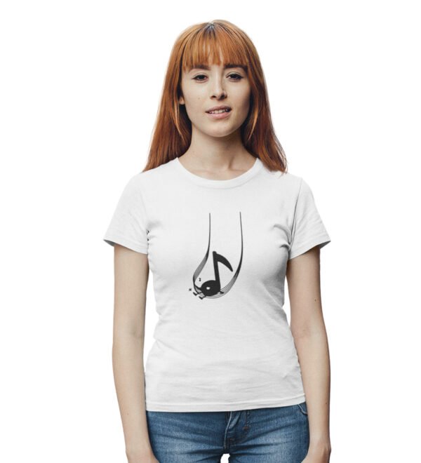 The Swing of Tunes T-Shirt for Women (White) Casual Printed with Short Sleeve