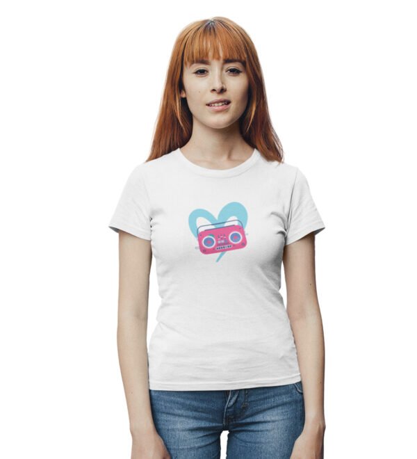 Casette Women (White) Graphic Printed Regular Fit Half Sleeve