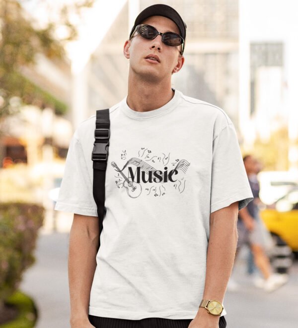 Healthy Mode On Black Round Neck Cotton Half Sleeved Men's T-Shirt with Printed Graphics - Image 3