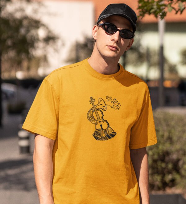 Unlimited Black Round Neck Cotton Half Sleeved Men's T-Shirt with Printed Graphics - Image 2