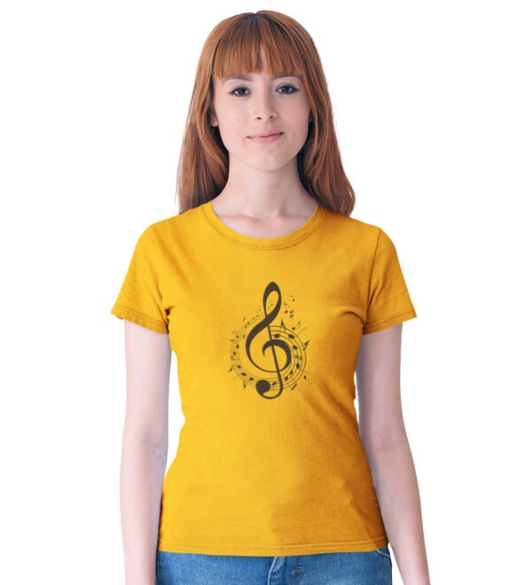Addicted to Peace T-Shirt for Women (Yellow) Casual Printed with Short Sleeve