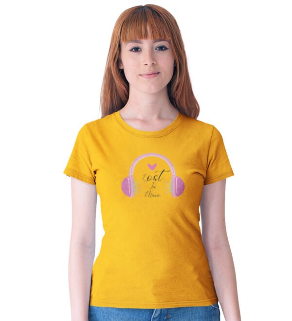 Piano Women (Yellow) Graphic Printed Regular Fit Half Sleeve