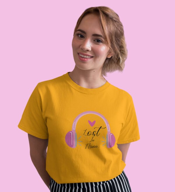 Piano Women (Yellow) Graphic Printed Regular Fit Half Sleeve - Image 2