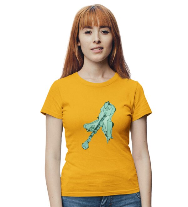 Musical instrumental Women (Yellow) Graphic Printed Regular Fit Half Sleeve