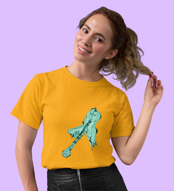 Musical instrumental Women (Yellow) Graphic Printed Regular Fit Half Sleeve - Image 2