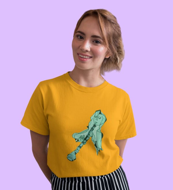 Musical instrumental Women (Yellow) Graphic Printed Regular Fit Half Sleeve - Image 3