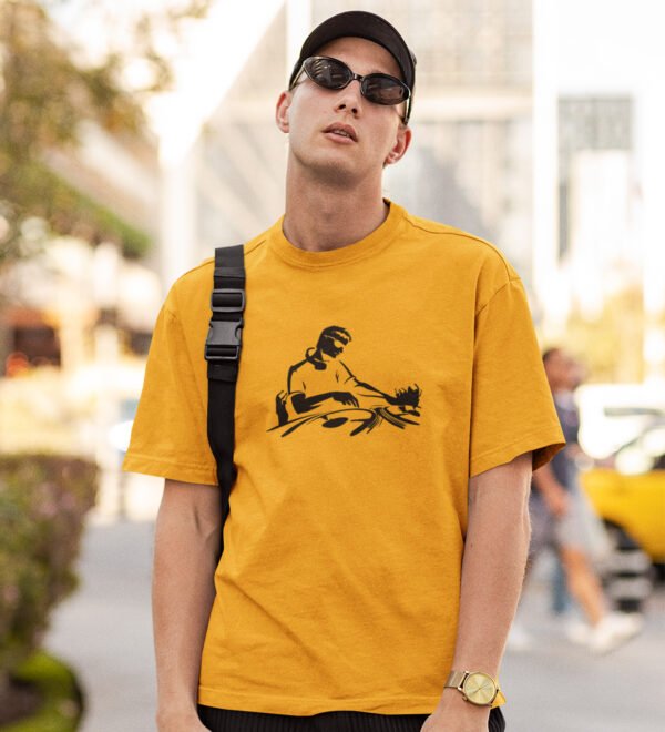 Happiness Is Good Health Black Round Neck Cotton Half Sleeved Men's T-Shirt with Printed Graphics - Image 3