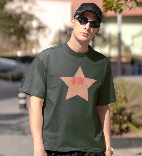 Power Your Body Green Round Neck Cotton Half Sleeved Men's T-Shirt with Printed Graphics - Image 2
